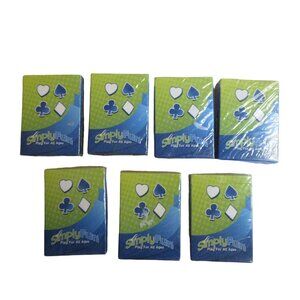 Lot of 7 - Simply Fun Standard 52 Card Playing Deck. Sealed